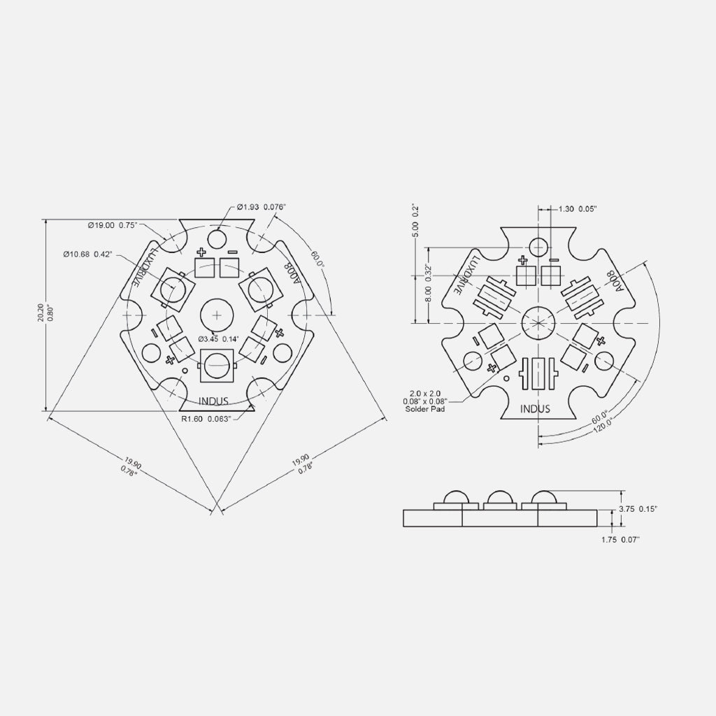 Indus K017 3-Up UV-C LED Light Module